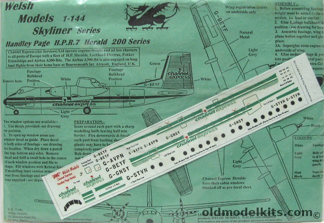 Welsh 1/144 Handley Page HPR7 Herald 200 Series Channel Express - Bagged plastic model kit